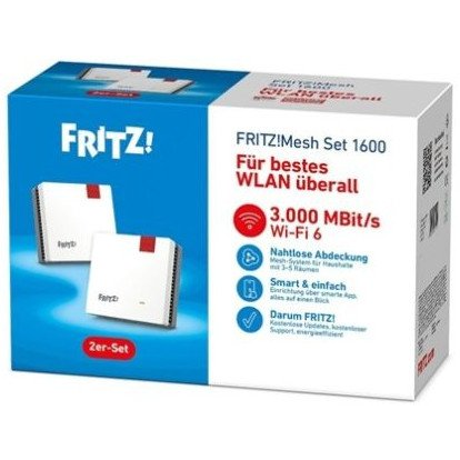 AVM WiFi 6 Multiroom készlet FRITZ!Mesh Set 1600 2-pack 20003112