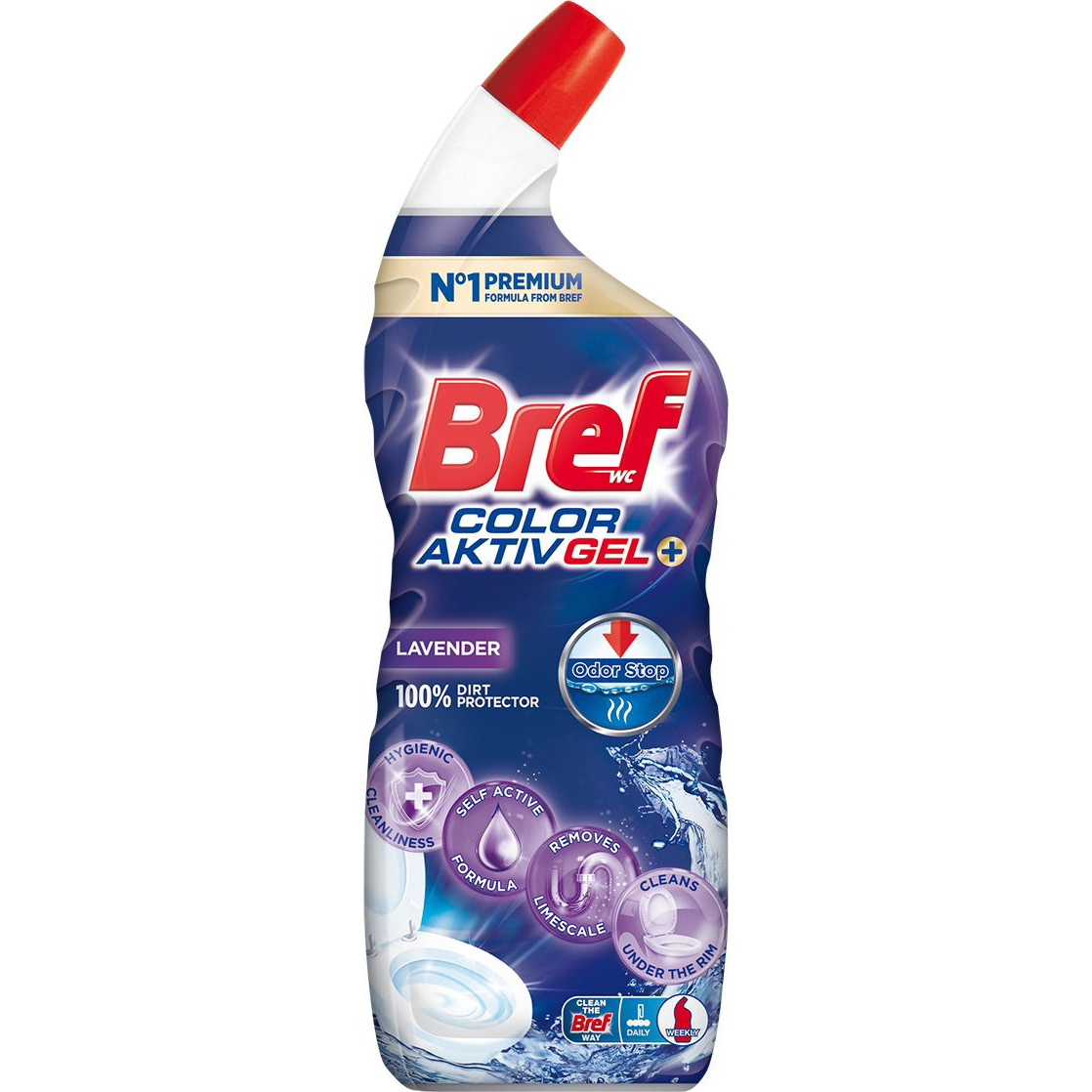 Bref Excellence Gel Color Aktiv+ WC tisztító 100%-os szennyeződések elleni védelem 0,7 l (9000101311174)