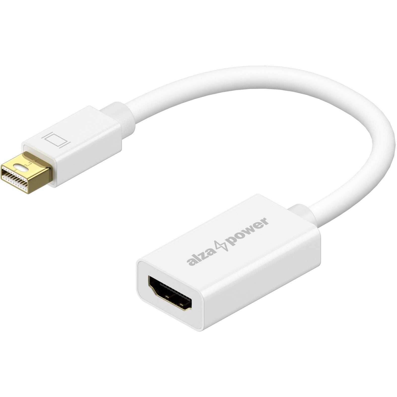 AlzaPower Core Mini DisplayPort (M) to HDMI (F) 4K 30Hz, fehér (APW-ADMDPHD1W)