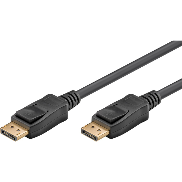 Kabel DisplayPort Stecker > DisplayPort Stecker, 8K / 120Hz (schwarz, 2 Meter, 40 Gbit/s, DisplayPort 2.0 / 2.1)