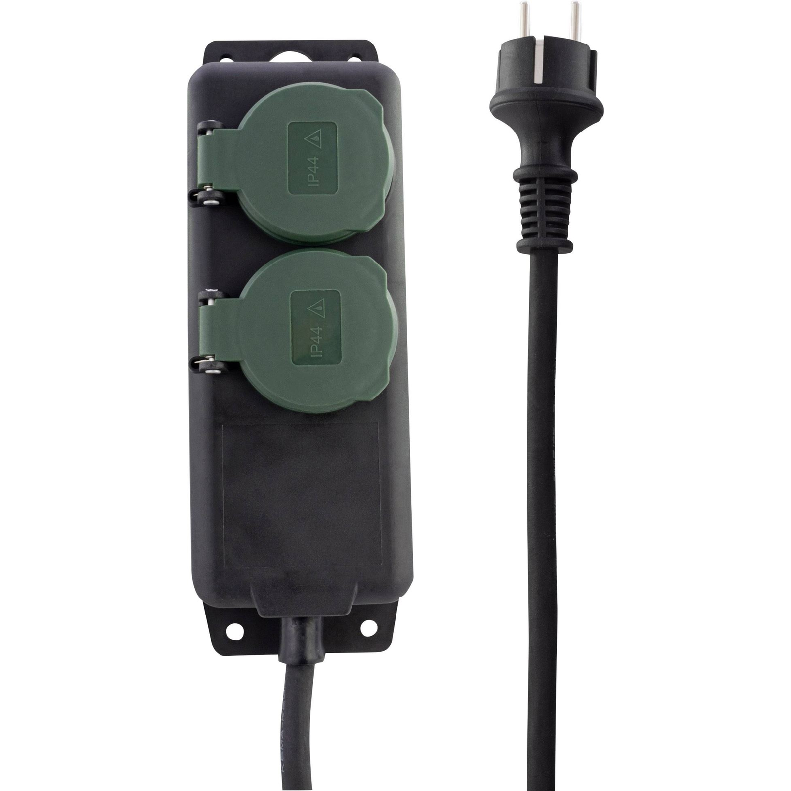 REV 0512467555 Hálózati elosztó 2 részes Fekete, Zöld Védőérintkezős 1,4m (r0512467555)