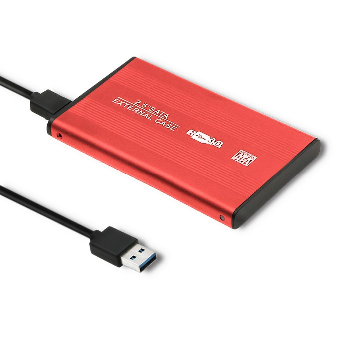 Qoltec 51860 2.5" USB 3.0 Külső HDD/SSD ház - Piros (51860)