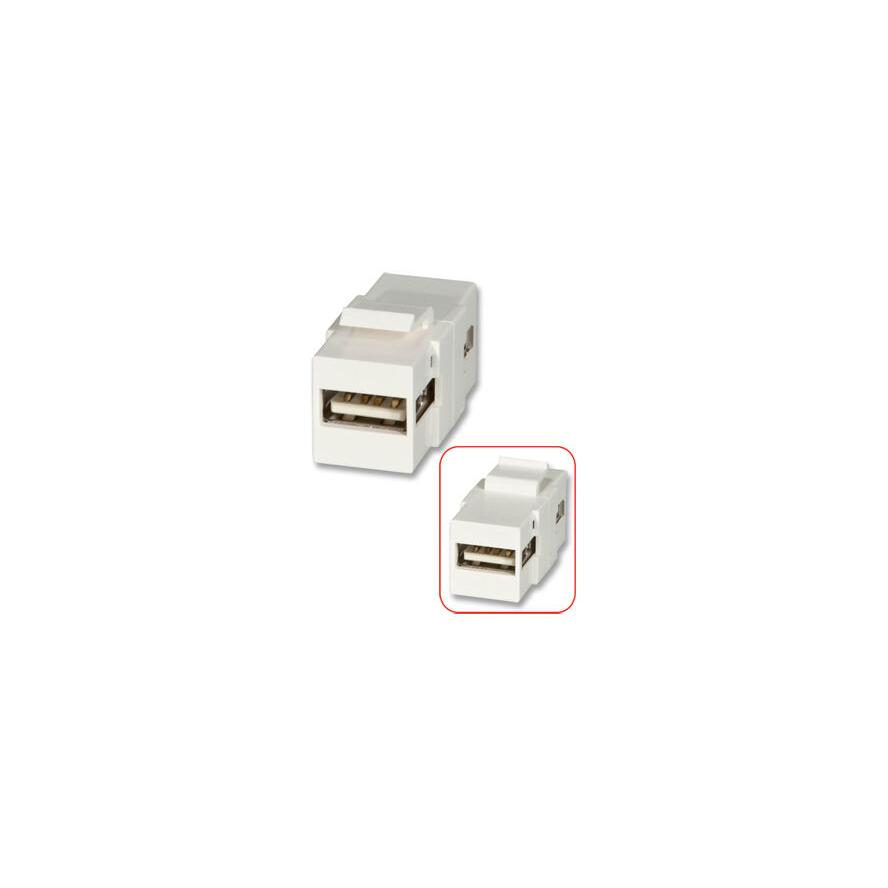 LINDY USB A Doppelkuppl F/F keystone Modul Wanddosen (60553)