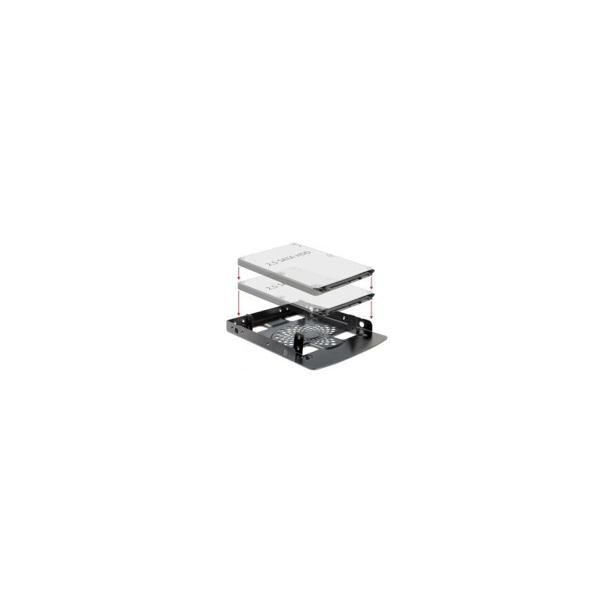 Delock illesztő keret 3.5” > 2 x 2.5” HDD (18198)
