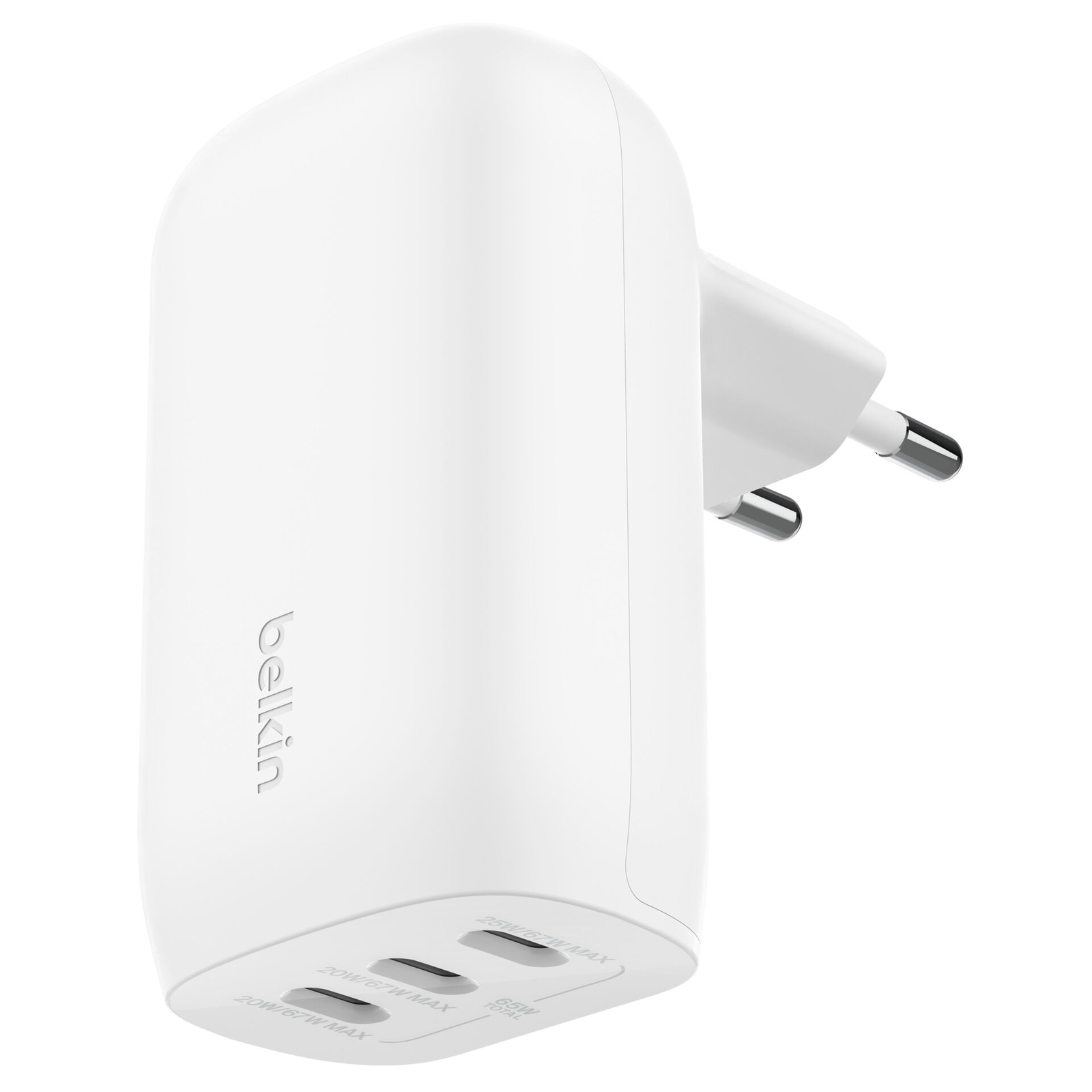 Belkin BoostCharge 3x USB Type-C Hálózati töltő - Fehér (67W) (WCC002VFWH)