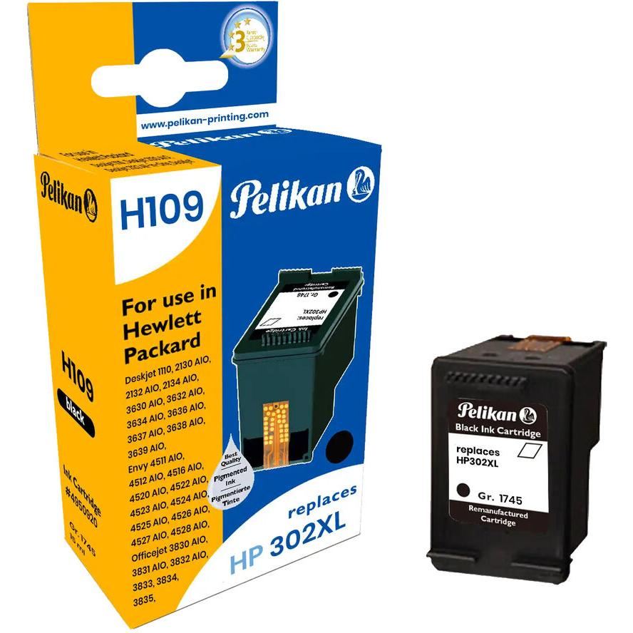Съвместима мастилена касета Pelikan за HP 302XL F6U68AE, черна