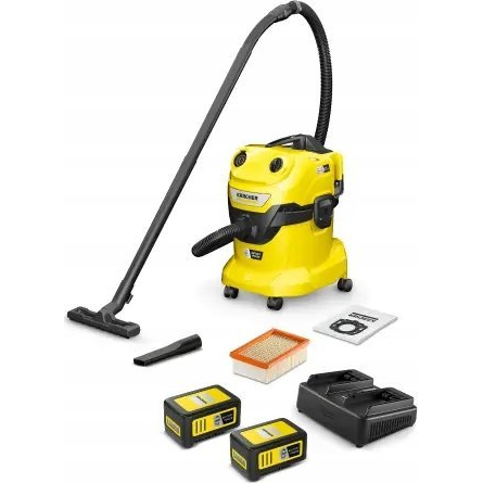 Kärcher Home & Garden WD 4-18 Dual Battery Set  1.628-601.0 Akkus nedves-/száraz porszívó 380 W 20 l 2 akkuval, töltővel, Vezeték nélküli (1.628-601.0)