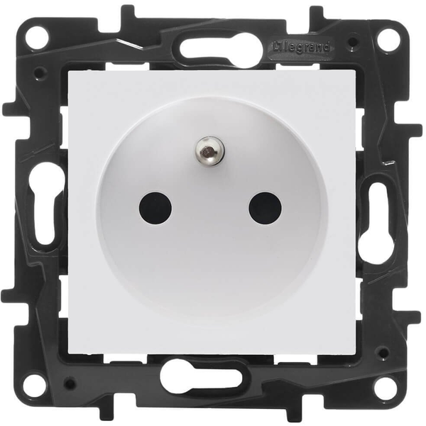 Legrand Niloe Step Gniazdo 2p+z, automatyczne zaciski, bez osłony - kolor biały 863131B