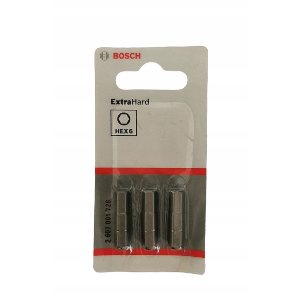 Csavarozó bit extrakemény, HEX 6, 25 mm Bosch 2607001728 6.0 mm hossz:25 mm