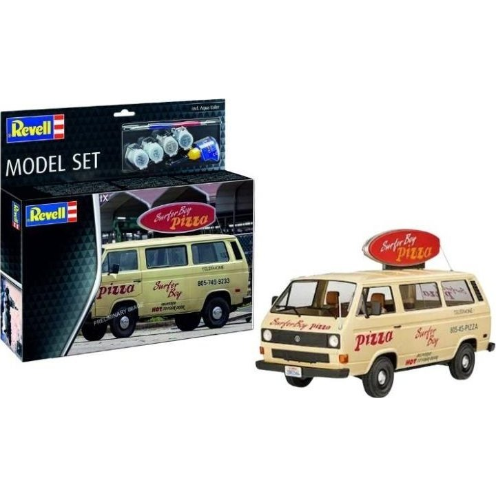Revell Argyles VW T3 Surfer Boy Pizza Van: StrangerThings 1:25 (67725) makett szett kiegészítőkkel (4009803167725)