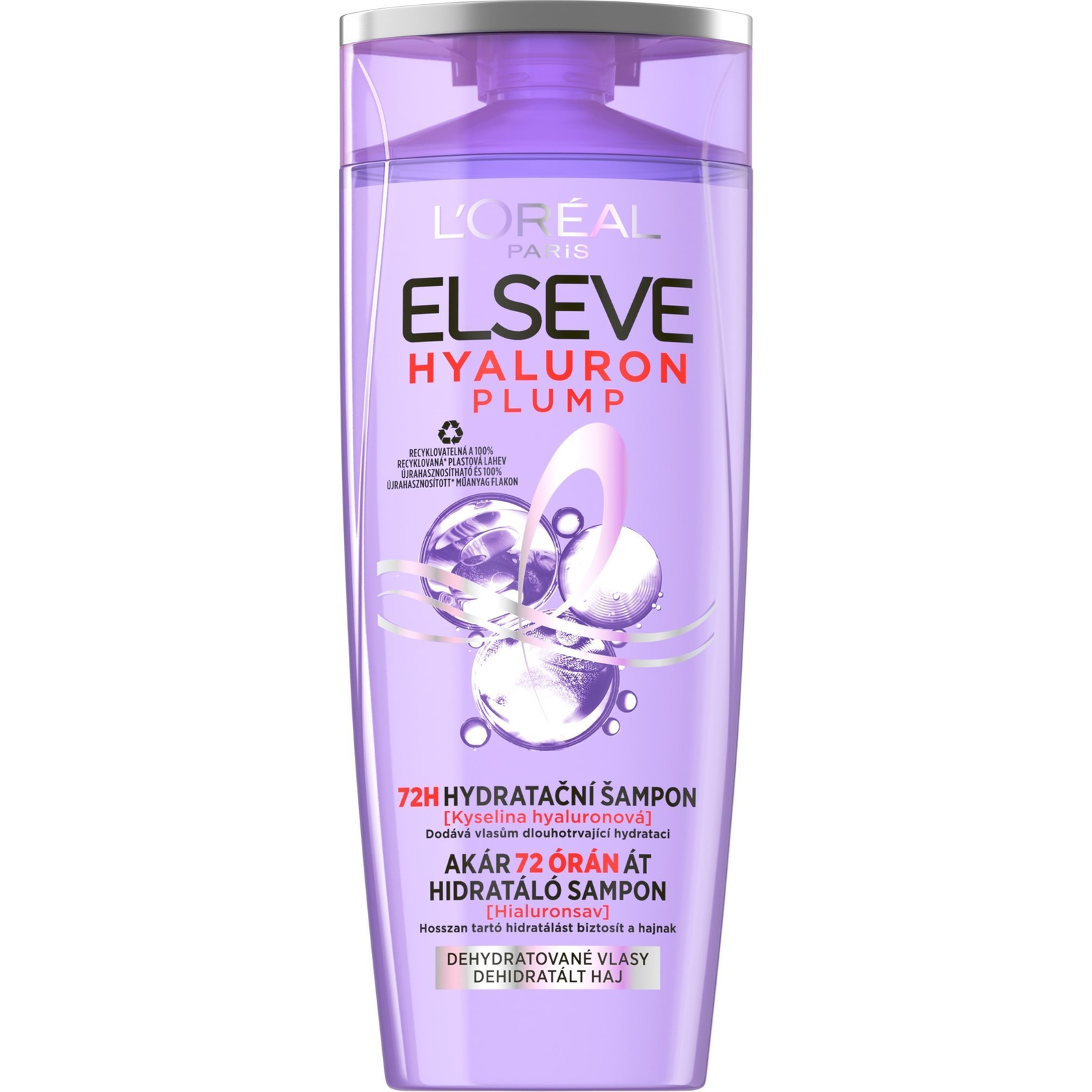 ĽORÉAL PARIS Elseve Hyaluron Plump 72H Hidratáló sampon hialuronsavval 250 ml (3600524029562)