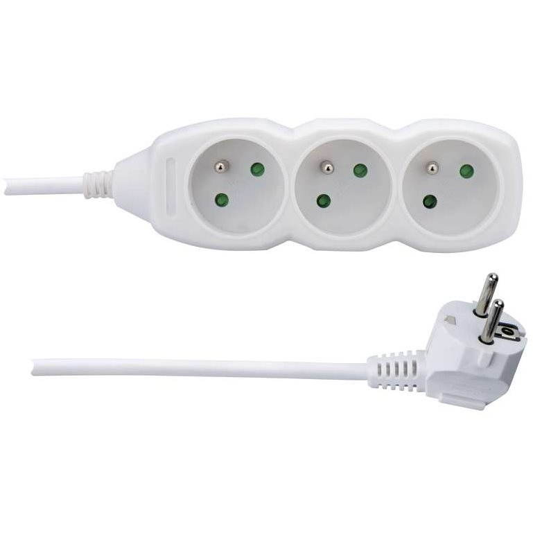 Emos hosszabbító 250V, 3x csatlakozó, 1,5m fehér (1902030150)