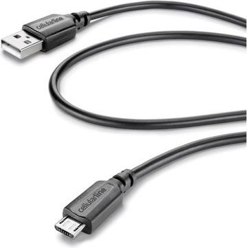 Cellularline USBDATACABMICROUSB USB-kabel USB 2.0 1,2 m USB A Micro-USB B Sort