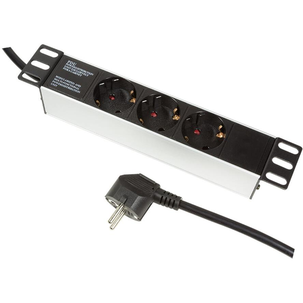  LogiLink Listwa zasilająca PDU 19" 1U 3x Schuko (PDU3B01)