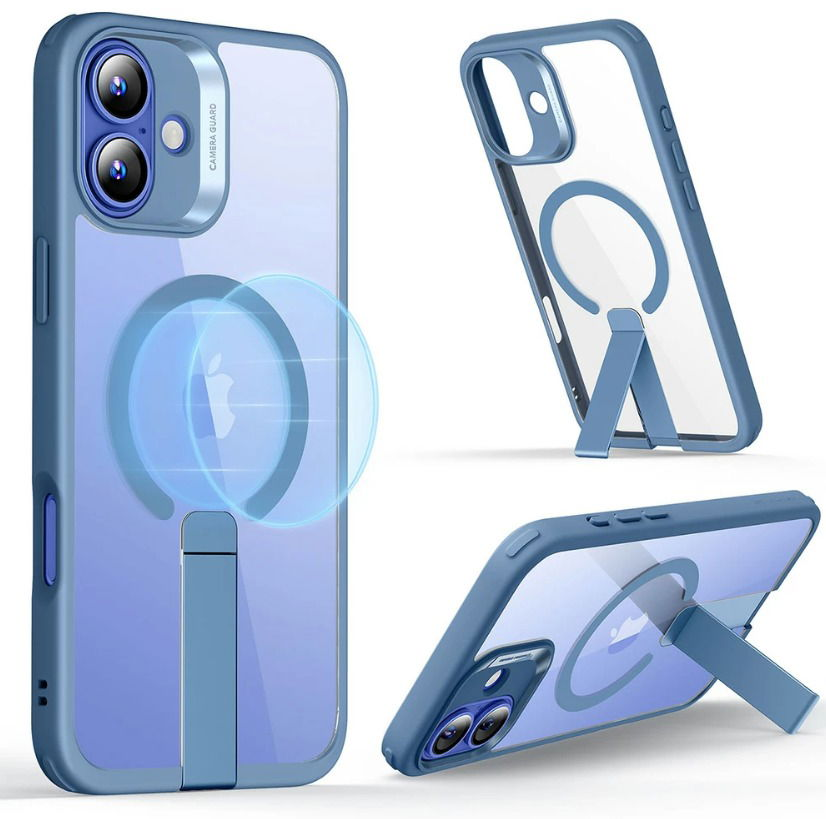 ESR Boost Flickstand Case (HaloLock), Compatible with iPhone 16, Clear Blue tok (1A7590401)