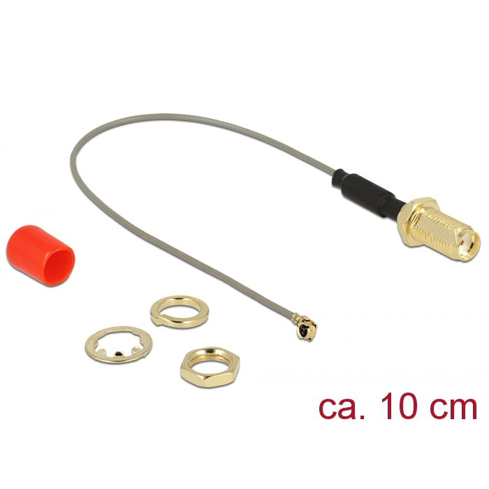 DeLOCK 89832 SMA anya - MHF apa antenna kábel 0.1m - Szürke (89832)