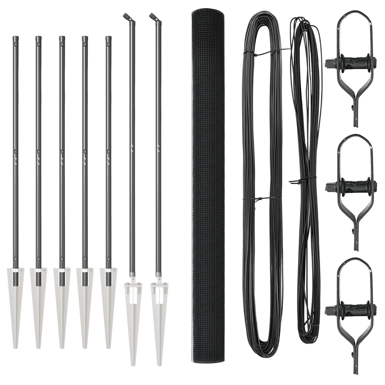 Fém Kerítésoszlop Csomag 2 darab Szürke Fém, Műanyag 10 x 1.5 m (3352178)