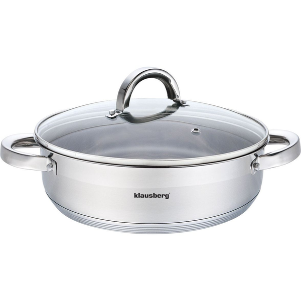 Klausberg Premium Lábos 6L, Ø28 cm- Rozsdamentes Acél, Edzett Üveg Fedő KB-7174