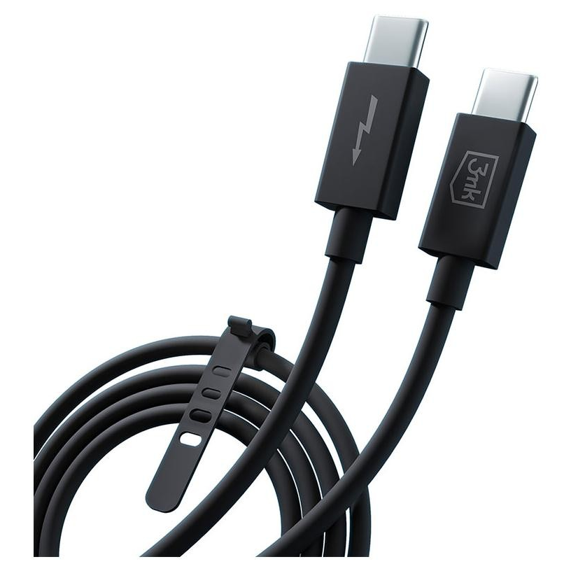 3mk Hyper Thunderbolt apa - Thunderbolt apa 4.0 Adat és töltő kábel - Fekete (1m) (5903108515139)
