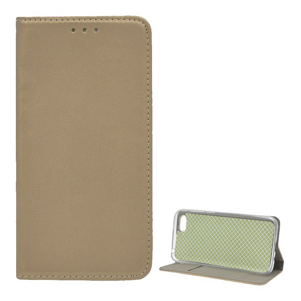 Tok álló, bőr hatású (FLIP, oldalra nyíló, asztali tartó funkció) ARANY [Honor 7S] (5996457786497)