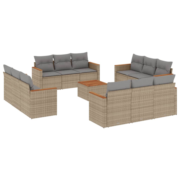 Set zahradního nábytku technorattan vidaXL béžový 13 el.