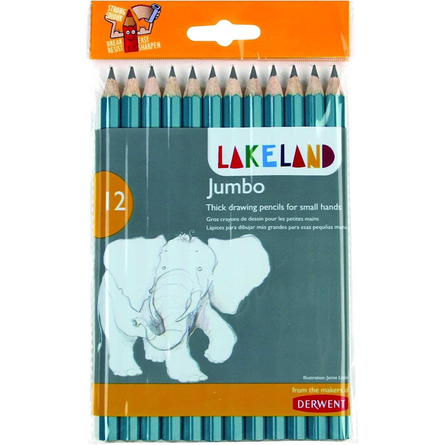 DERWENT Lakeland Jumbo Graphite HB, hatszögletű - 12 db-os kiszerelés (700267)