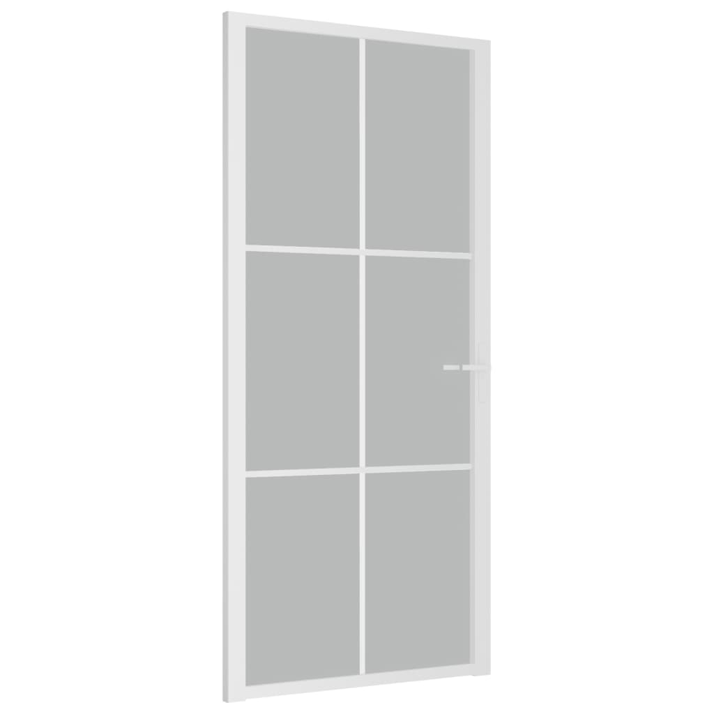 fehér matt üveg és alumínium beltéri ajtó 93 x 201,5 cm (350582)