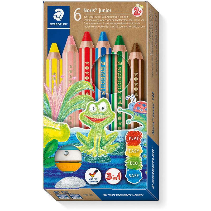 Staedtler Noris Junior hatszögletű színes ceruza készlet hegyezővel (7 db / csomag) (140 C6)