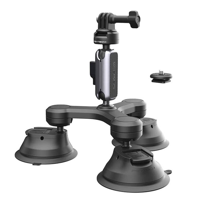 Pgytech Trojramenný držiak pre športové kamery s upevnením Suction Cup (P-GM-224)
