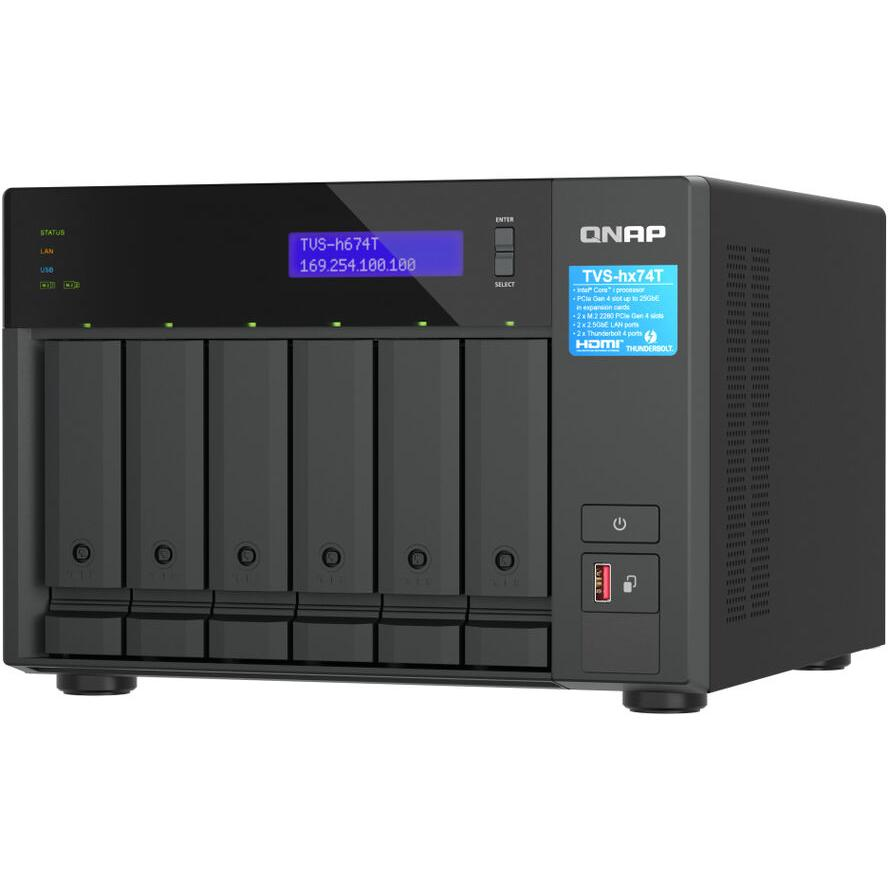QNAP TVS-H674T-I5-32G tárolószerver NAS Tower Ethernet/LAN csatlakozás Fekete i5-12400 (TVS-h674T-i5-32G)