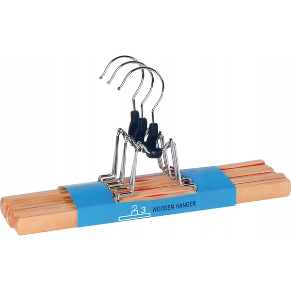 Percha Para Pantalón, 3 Pcs. Wood Natural