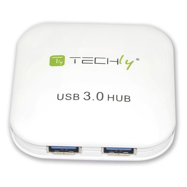 Techly IUSB3-HUB4-WH interface hub 5000 Mbit/s Wit