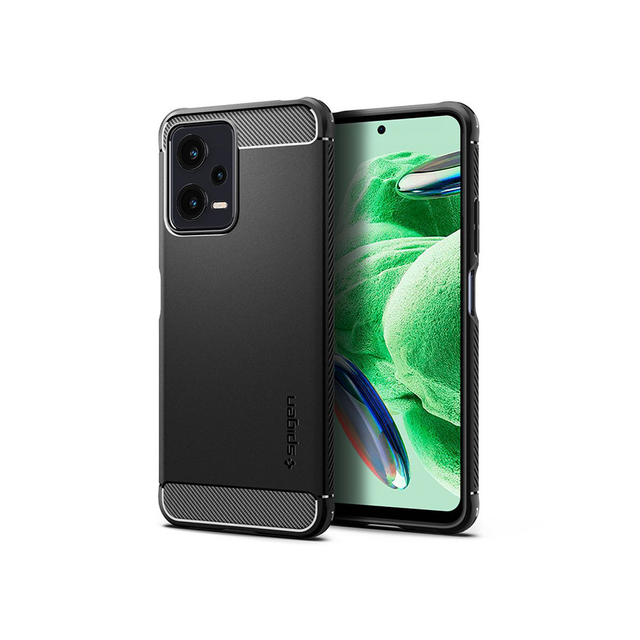 Xiaomi Poco X5 5G/Redmi Note 12 5G ütésálló hátlap - Spigen Rugged Armor - fekete (SP0212)