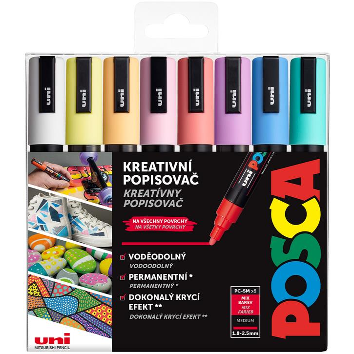 UNI Posca 5M 8 pcs pastel (5012788014655)