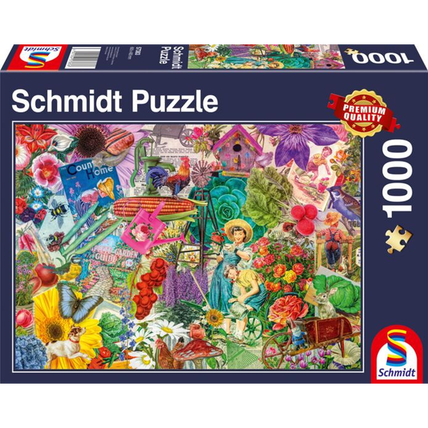SCHMIDTSPIELE Puzzle játék 1000 darabos Happy Gardening