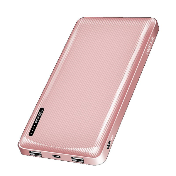 Logilink Power Bank 10000mAh rózsaszín arany (PA0328RRF)