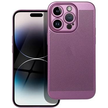 Gigapack Apple iPhone 15 Pro légáteresztő, lyukacsos műanyag tok lila (GP-144864) (GP-144864)