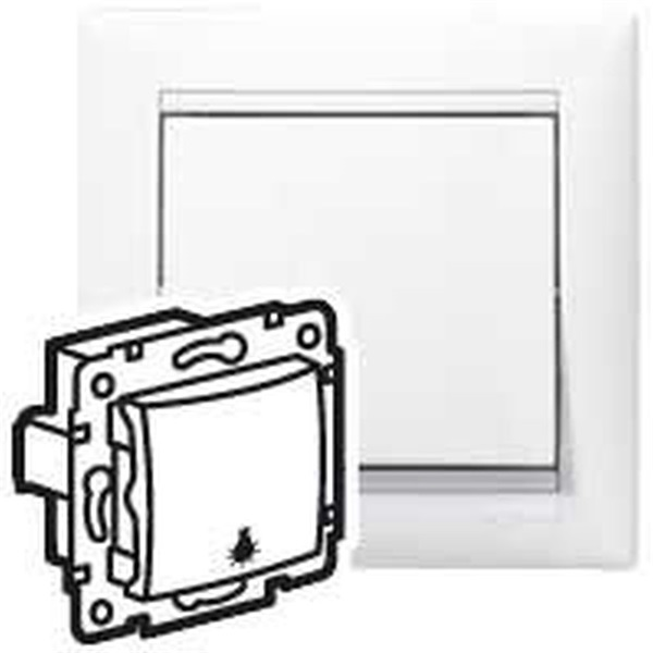 Legrand 774412 Valena lámpajellel fehér egypólusú nyomó (774412)