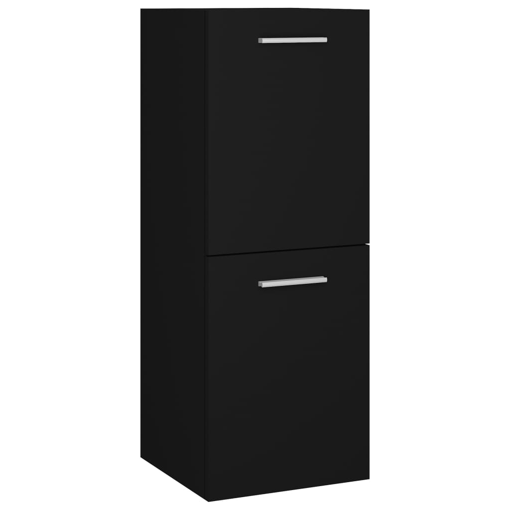 fekete forgácslap fürdőszobaszekrény 30 x 30 x 80 cm (804989)