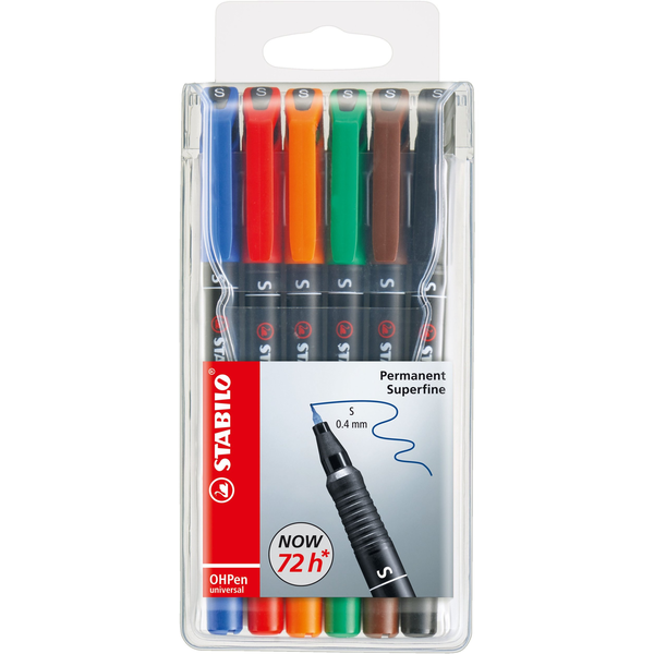 STABILO OHPen universal permanent, 6 Pack permanente marker