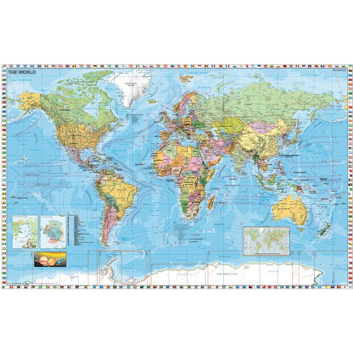 Stiefel Falitérkép 136x96 cm - Föld országai (12700971FL)