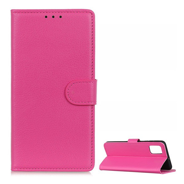 Tok álló, bőr hatású (FLIP, oldalra nyíló, asztali tartó funkció, prémium) RÓZSASZÍN [Samsung Galaxy A72 5G (SM-A726F)] (5996591086156)