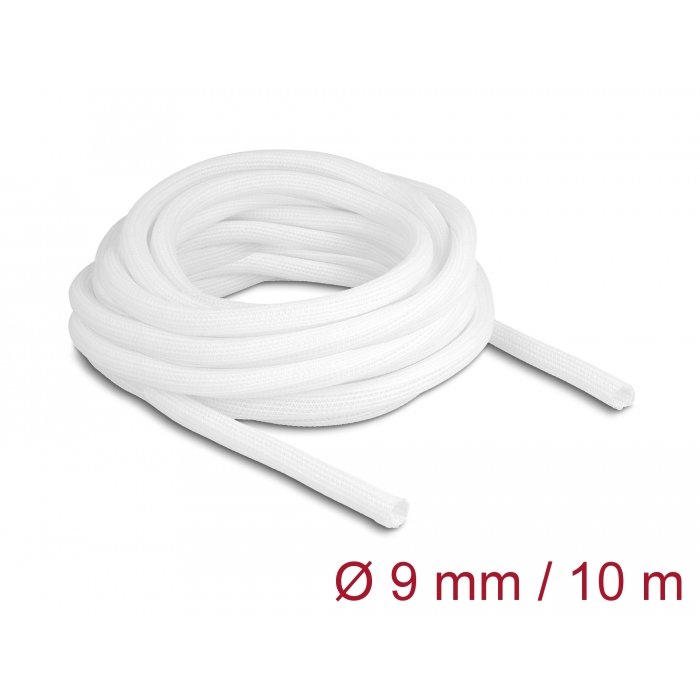 Delock Fonott önzáródó kábelharisnya 10 m x 9 mm - Fehér (20812)