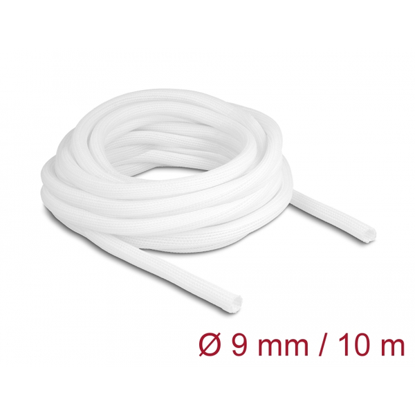 Delock Fonott önzáródó kábelharisnya 10 m x 9 mm - Fehér