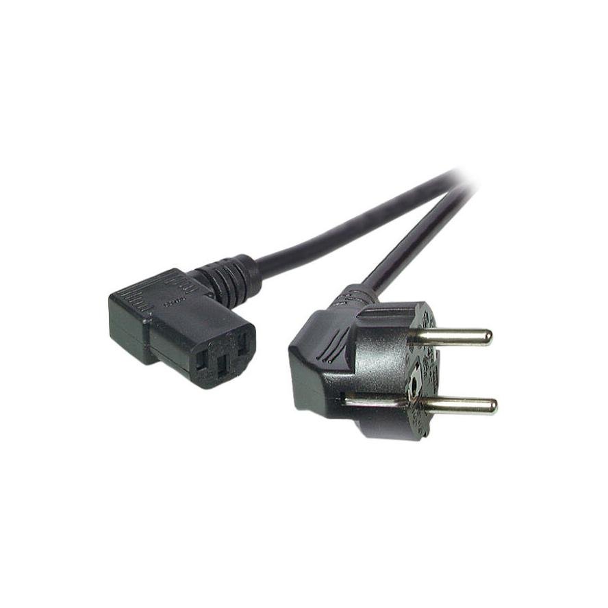 EFB Netzkabel Schutzkontakt 90°-C13 90°,sw,3,0m,3x1,00mm (EK535.3)