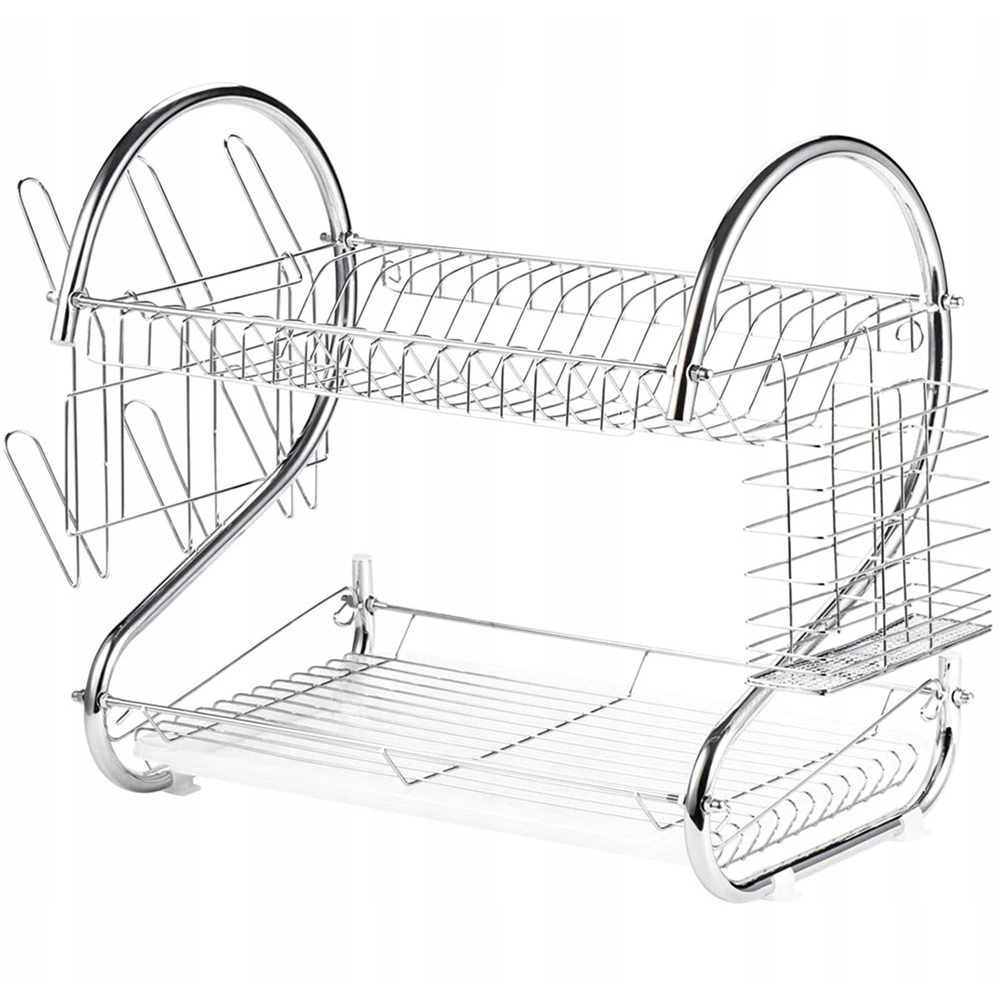TOO KT-582 MIDI Fém Kétszintes konyhai edényszárító 25 x 52 x 38 cm - Inox (KT-582)