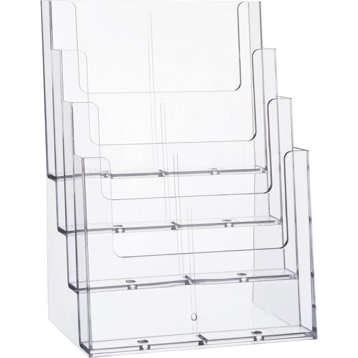 Helit A4 4 rekeszes asztali prospektustartó - Átlátszó (H2352402)