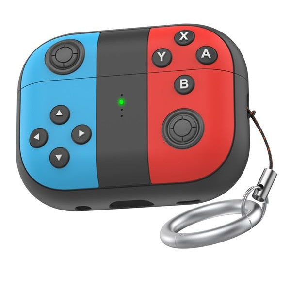 Phoner Nintendo Apple Airpods Pro 2 szilikon tok kék-piros (PN-CP-PT-JY08-BERD) (PNCPPTJY08BERD)