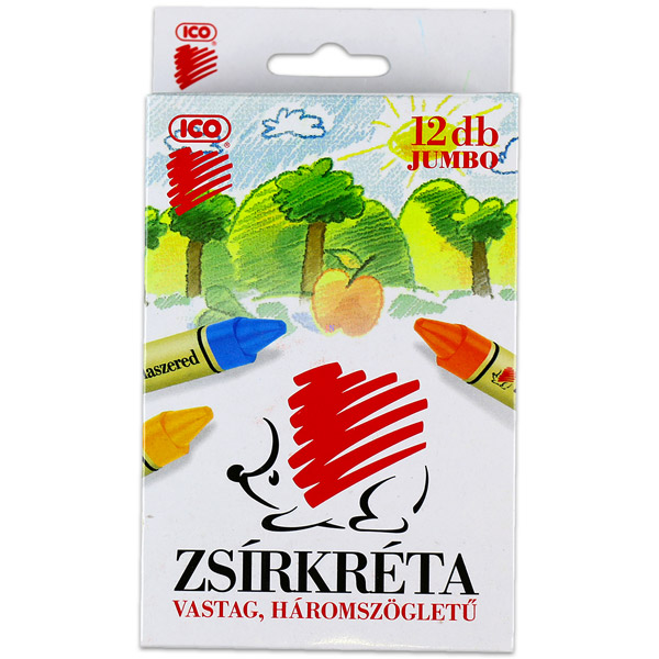 ICO 7220100000 Süni háromszögletű zsírkréta (12db/csomag) (7220100000)