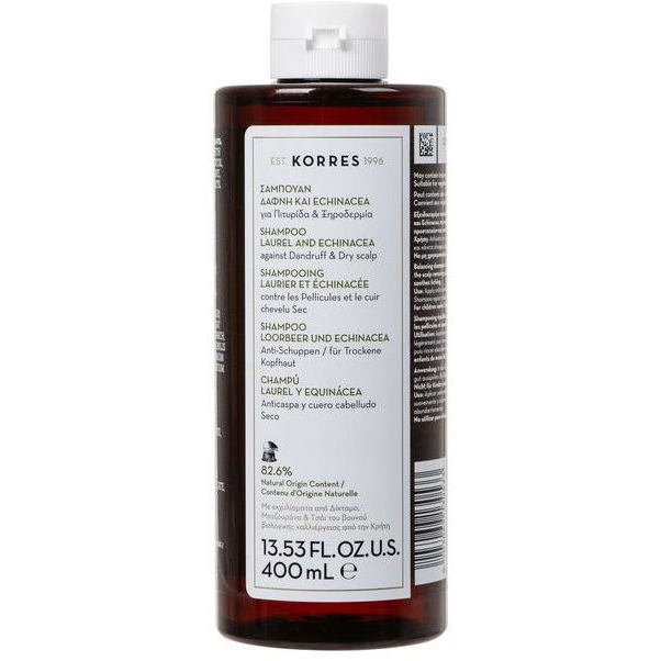 KORRES Laurel + Echinacea Shampoo Against Dandruff + Dry Scalp, 400 ml (5203069130533)